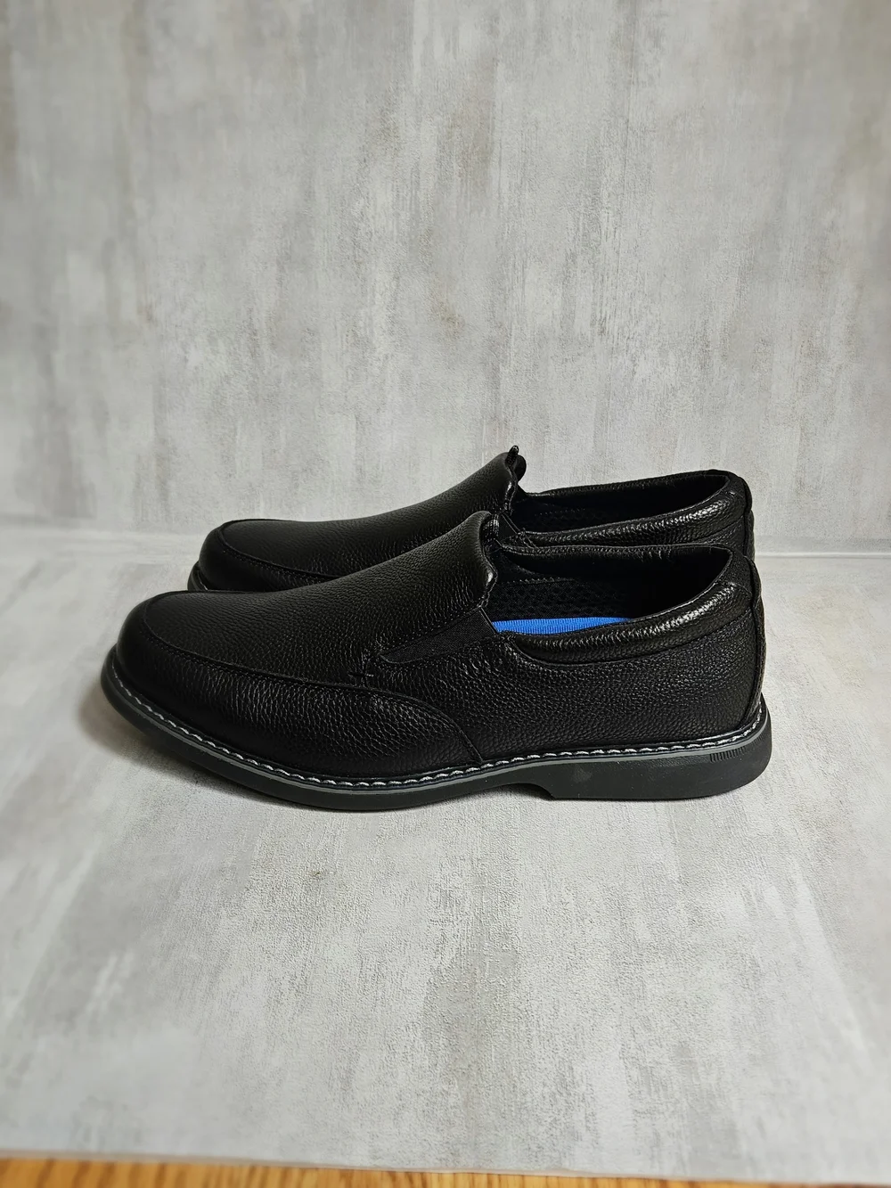 Nunn Bush Men's Memory Foam Slip-On Loafers Black Leather Shoes Size 10W NWOB